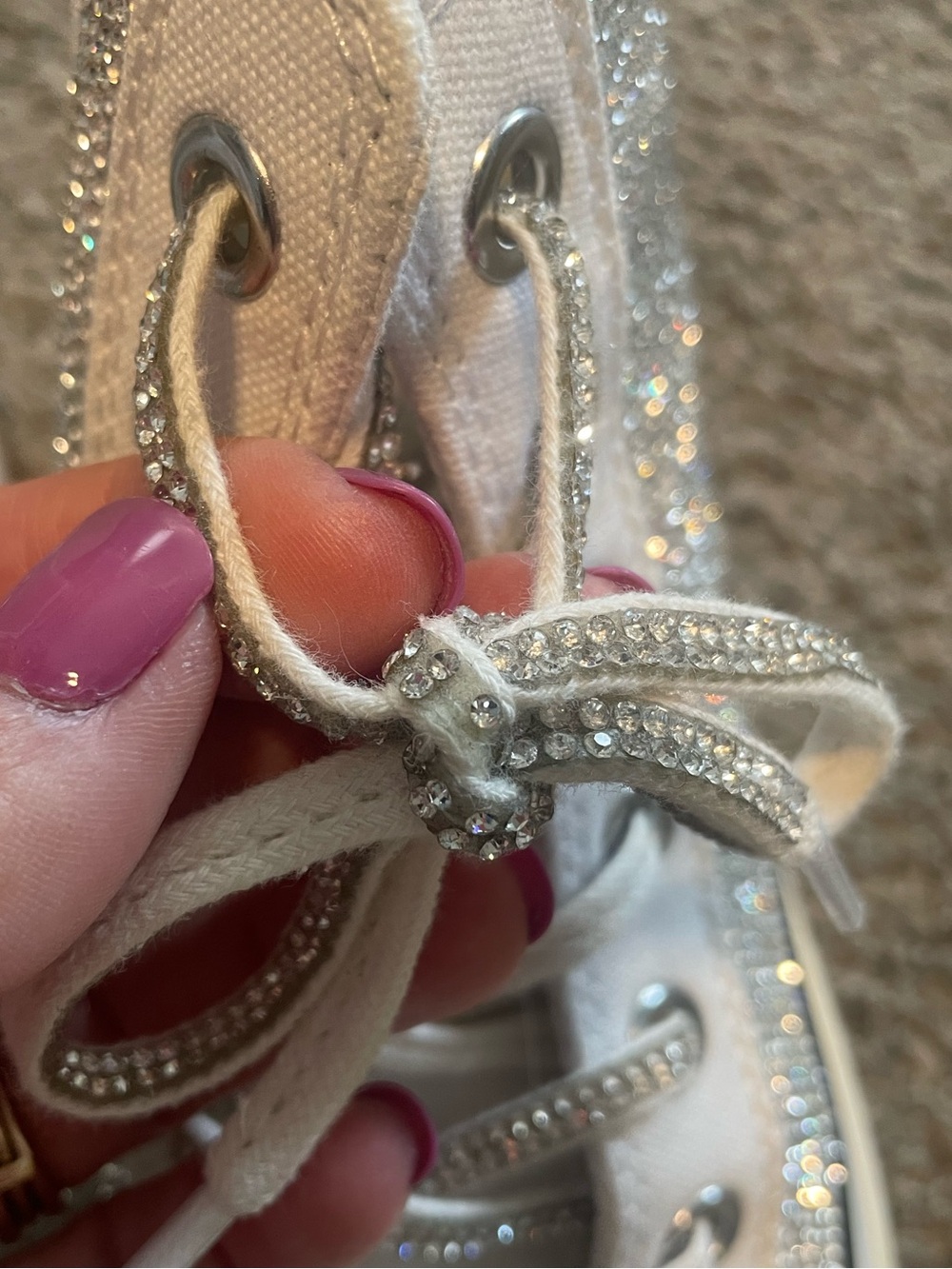 Steve Madden rhinestone diamond converse style shoes - Picture 9 of 14